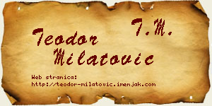 Teodor Milatović vizit kartica